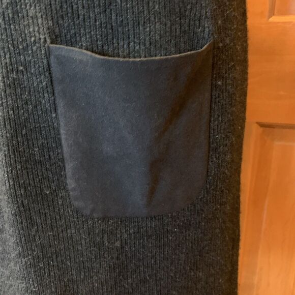 Joie Cashmere Blend Sweater  Dress Mock Neck Charcoal Gray Luxury Ribbed Medium - Picture 4 of 10